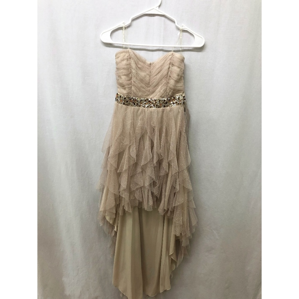 Teeze Me Champagne Ruffle Dress